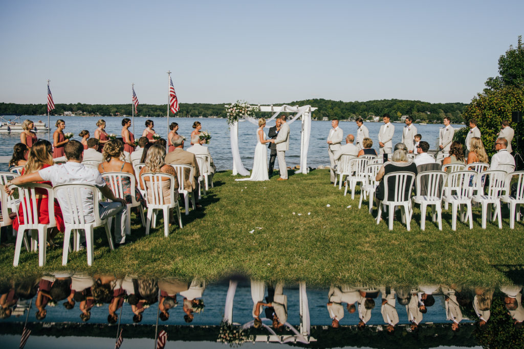 lakeside wedding at Bay Pointe Inn